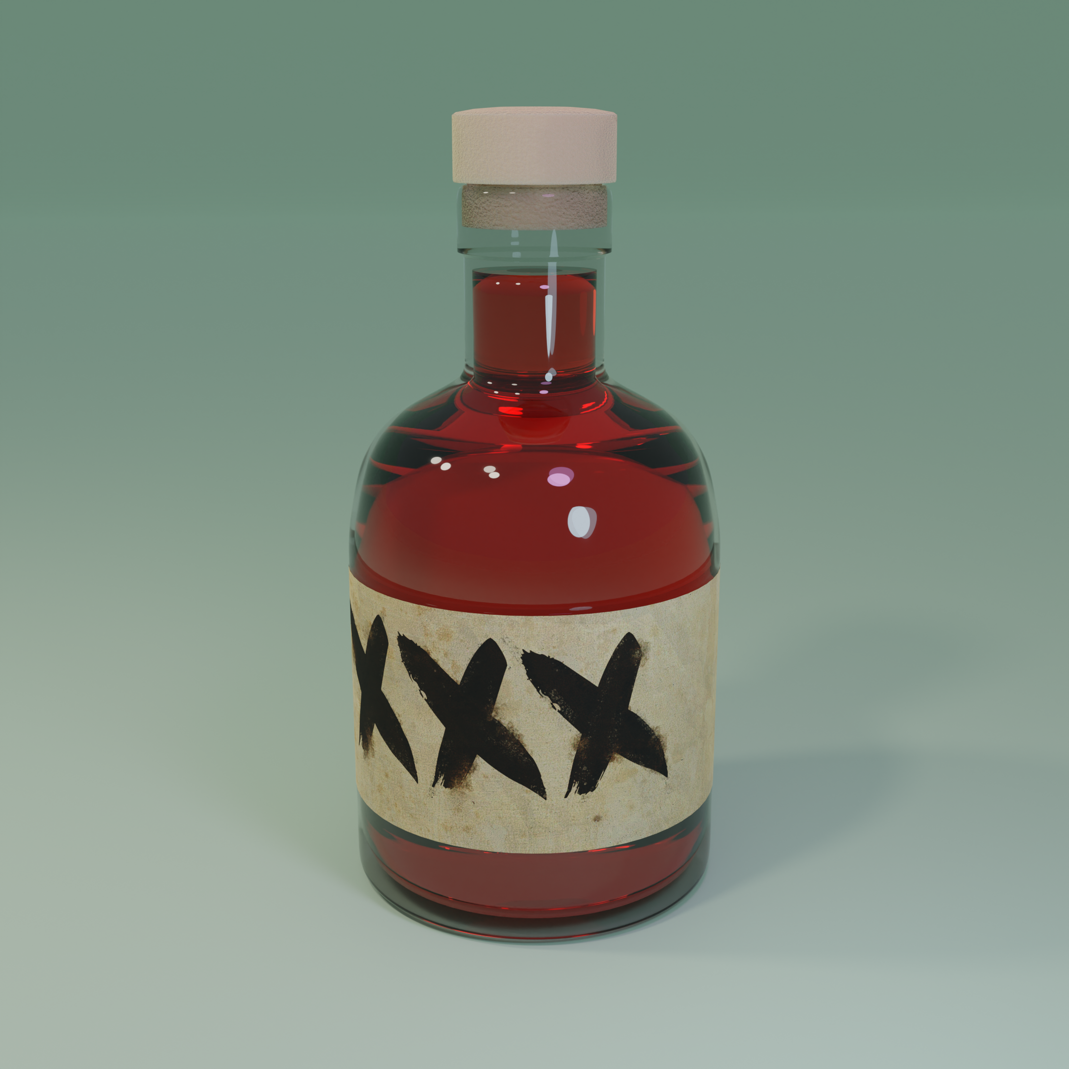 Rum Bottle 3D Model